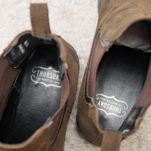 Thursday Boot Company Duchess Dark Olive Suede Chelsea Boots Womens Size 7 - Picture 9 of 16